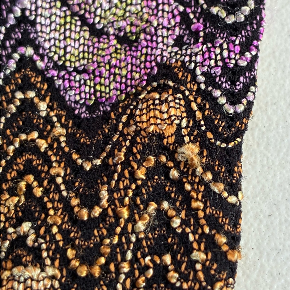 Vintage 90’s Multicolour Tapestry Woven Fitted Top - Picture 6 of 6